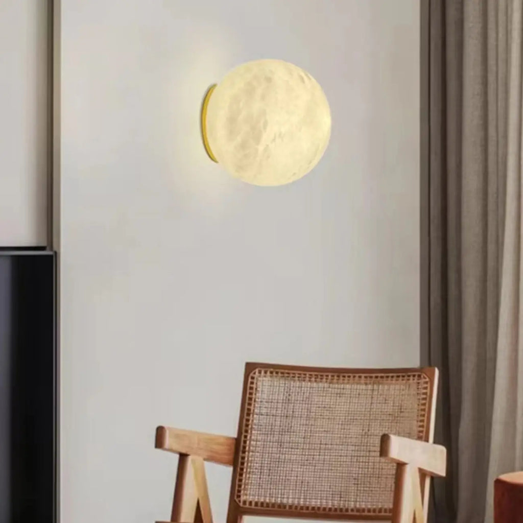 Applique murale globe Art Déco avec base en métal doré