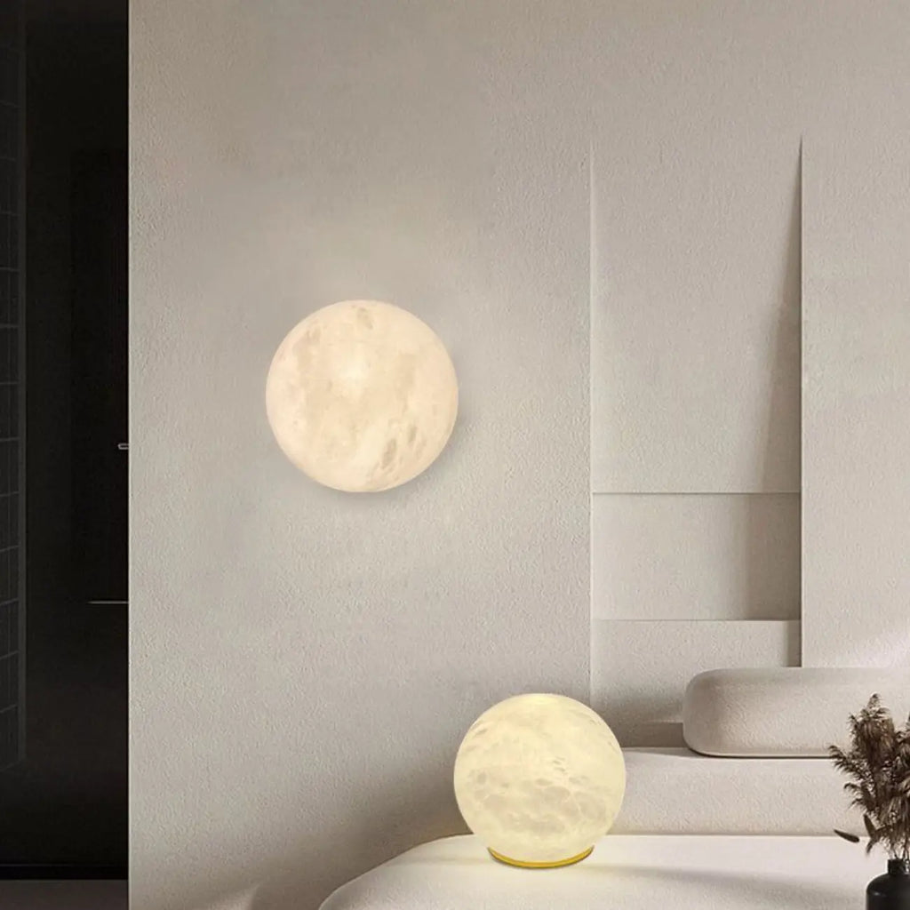 Applique murale globe Art Déco avec base en métal doré