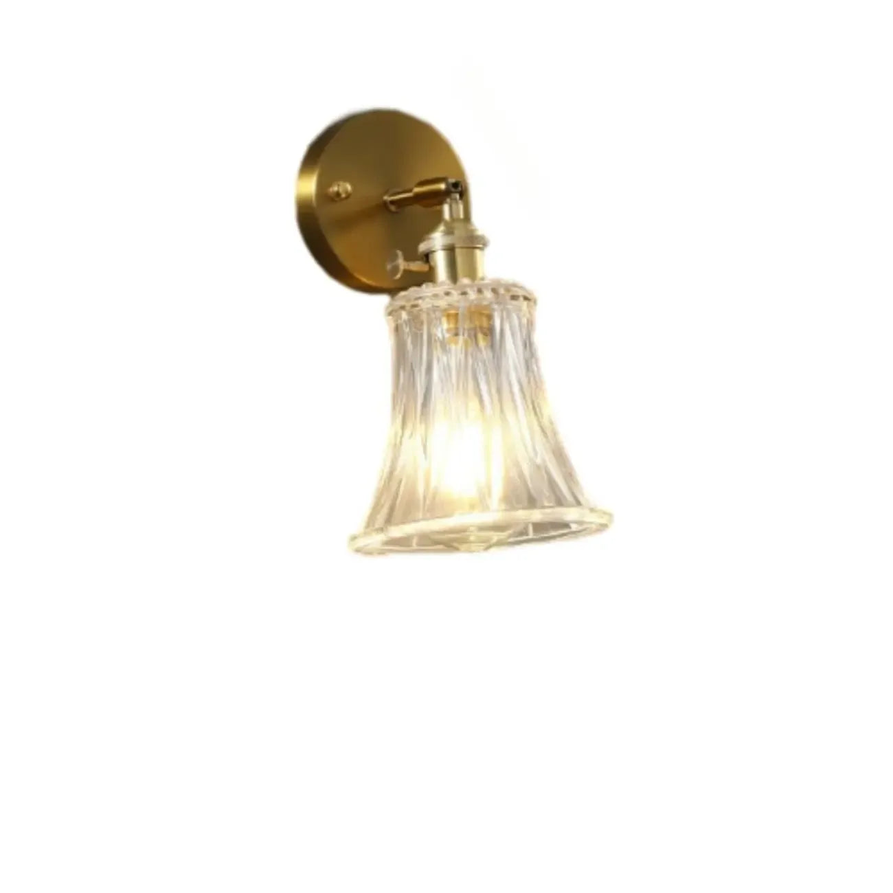 Applique murale Art Déco en verre transparent doré