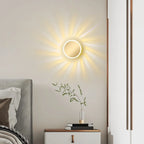 Applique murale minimaliste ronde en métal en forme de soleil