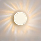 Applique murale minimaliste ronde en métal en forme de soleil