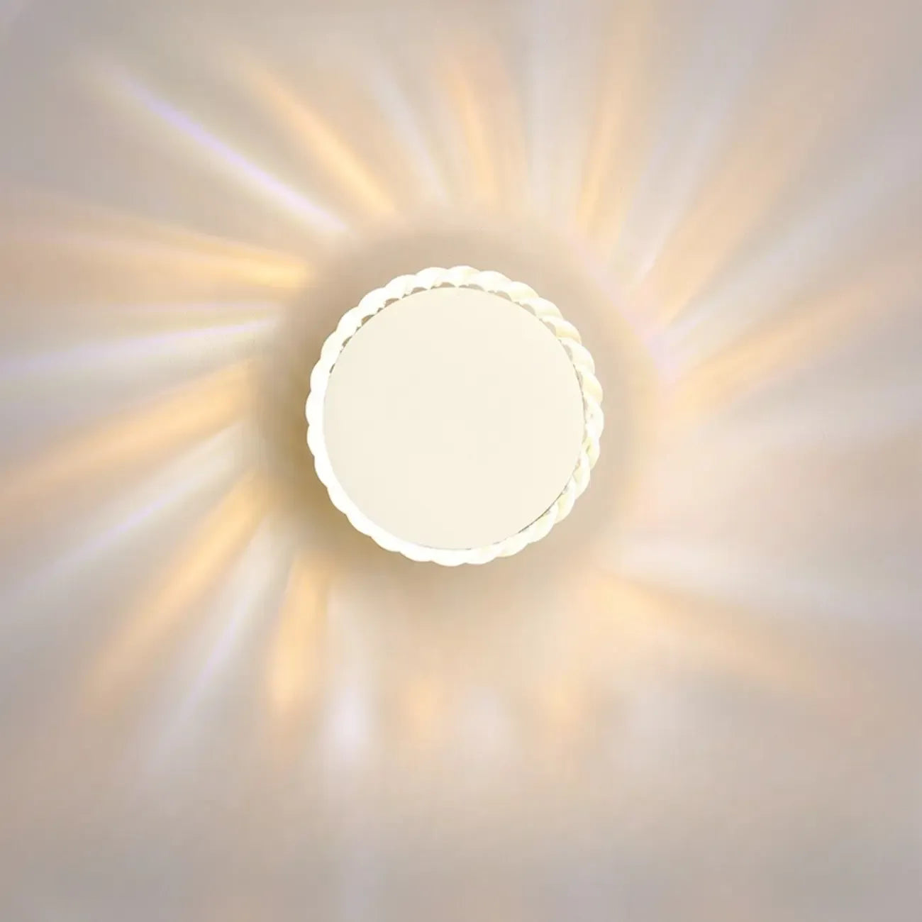 Applique murale minimaliste ronde en métal en forme de soleil