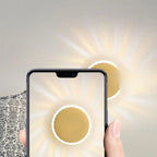 Applique murale minimaliste ronde en métal en forme de soleil