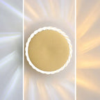Applique murale minimaliste ronde en métal en forme de soleil