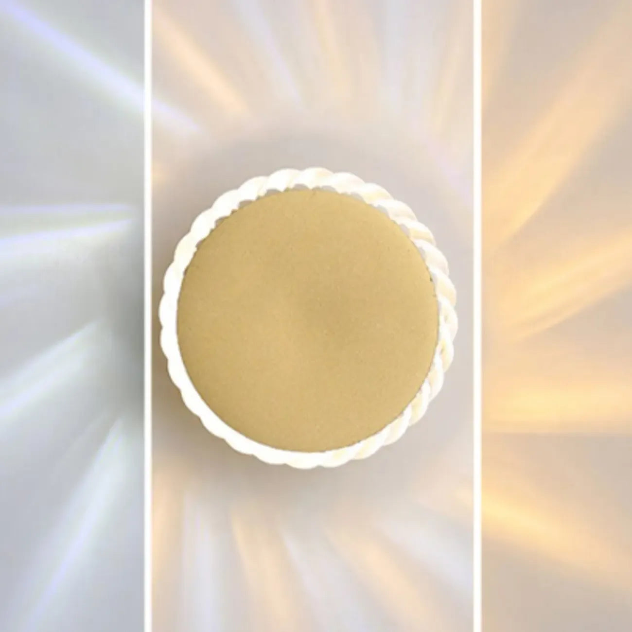 Applique murale minimaliste ronde en métal en forme de soleil