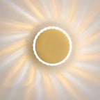 Applique murale minimaliste ronde en métal en forme de soleil