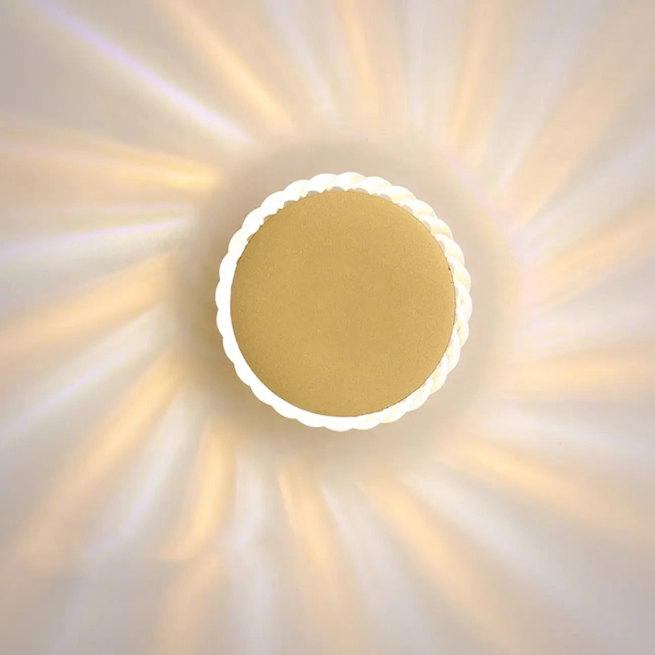 Applique murale minimaliste ronde en métal en forme de soleil