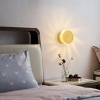 Applique murale minimaliste ronde en métal en forme de soleil