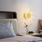 Applique murale minimaliste ronde en métal en forme de soleil