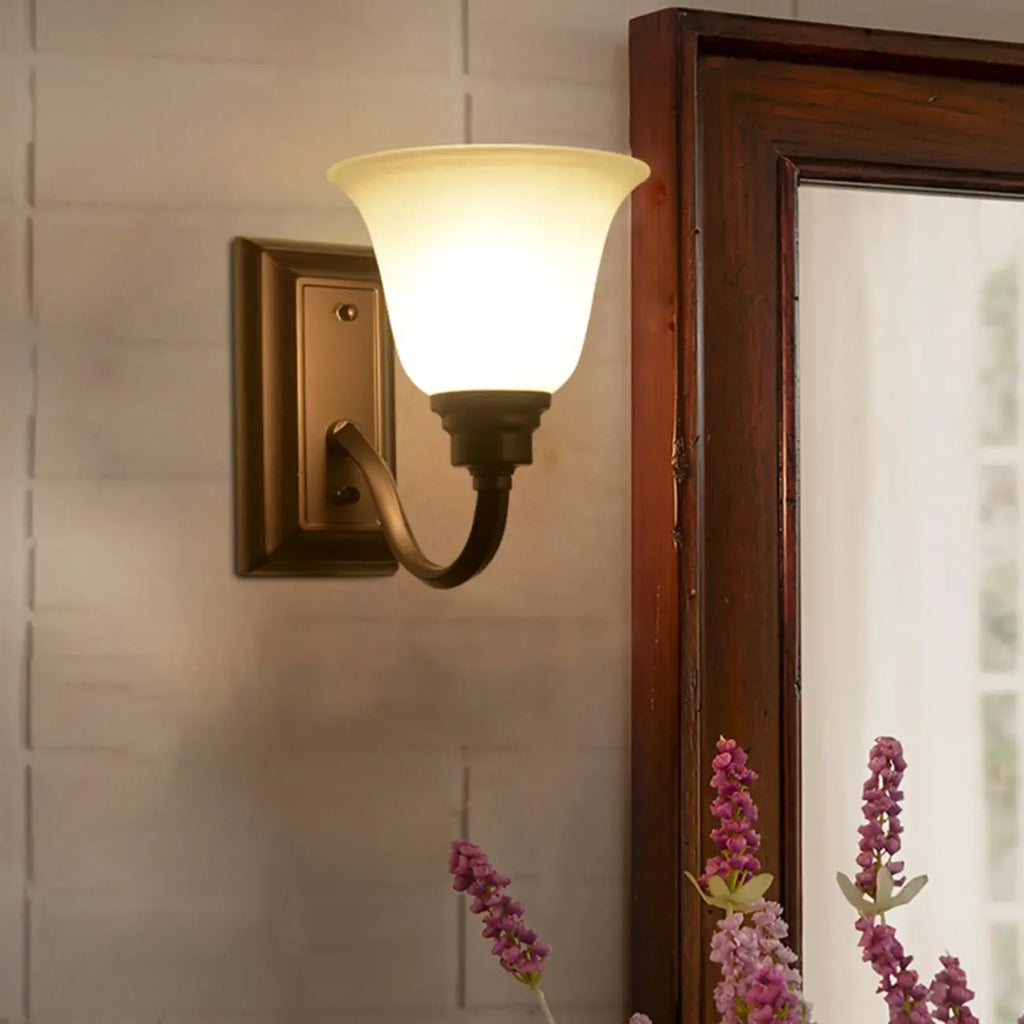 Applique murale classique et moderne en verre cloche pour salle de bain