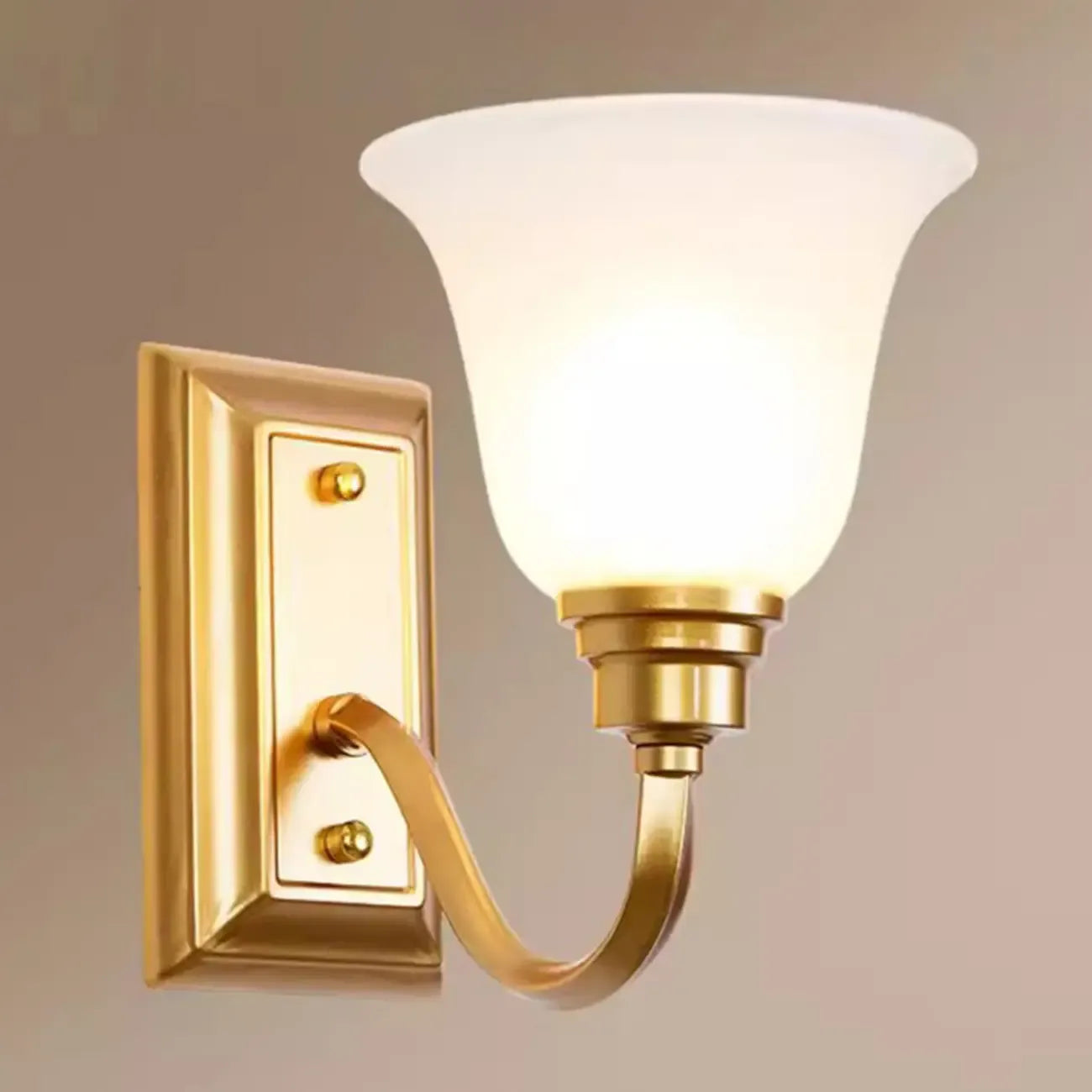 Applique murale classique et moderne en verre cloche pour salle de bain