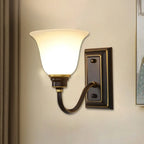 Applique murale classique et moderne en verre cloche pour salle de bain