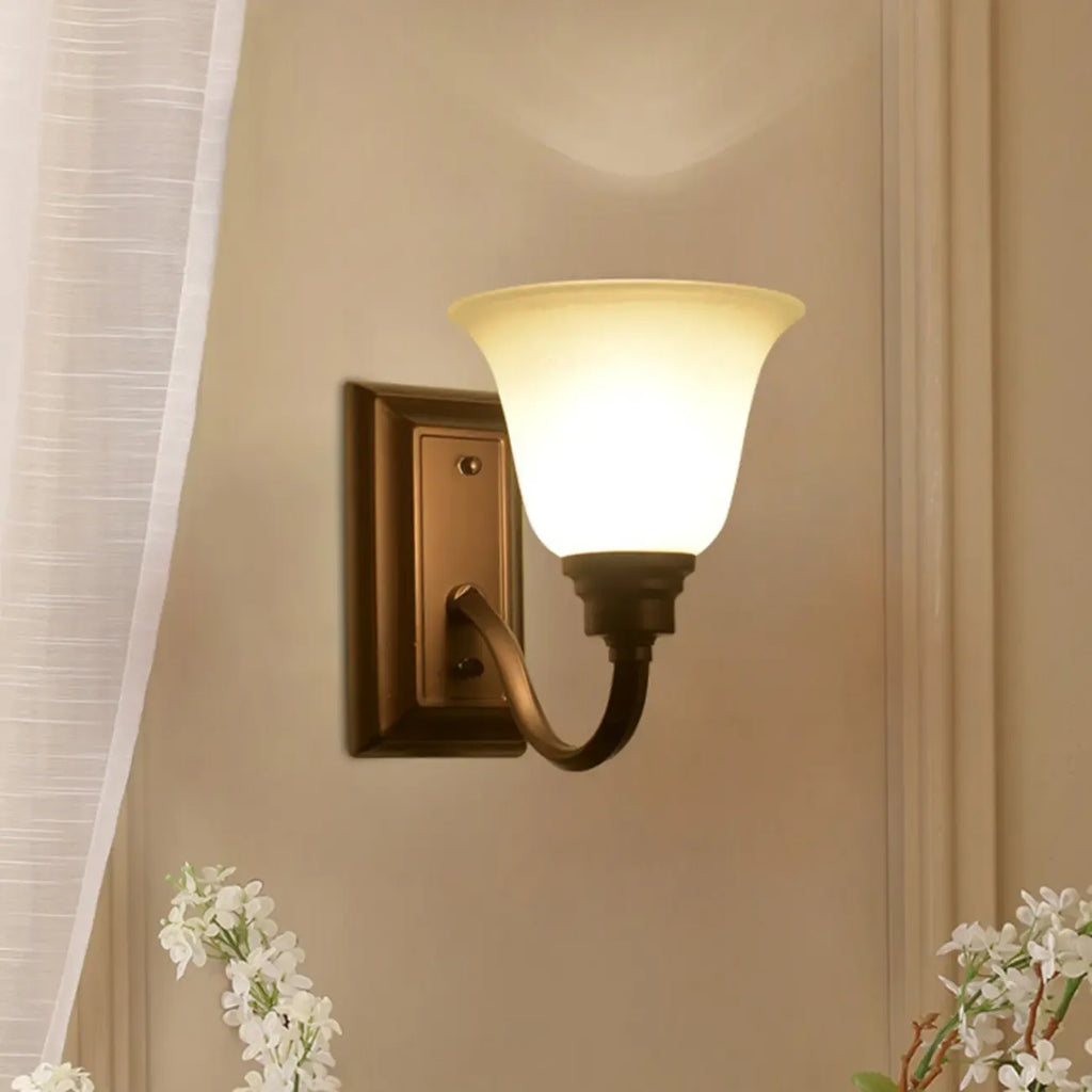 Applique murale classique et moderne en verre cloche pour salle de bain