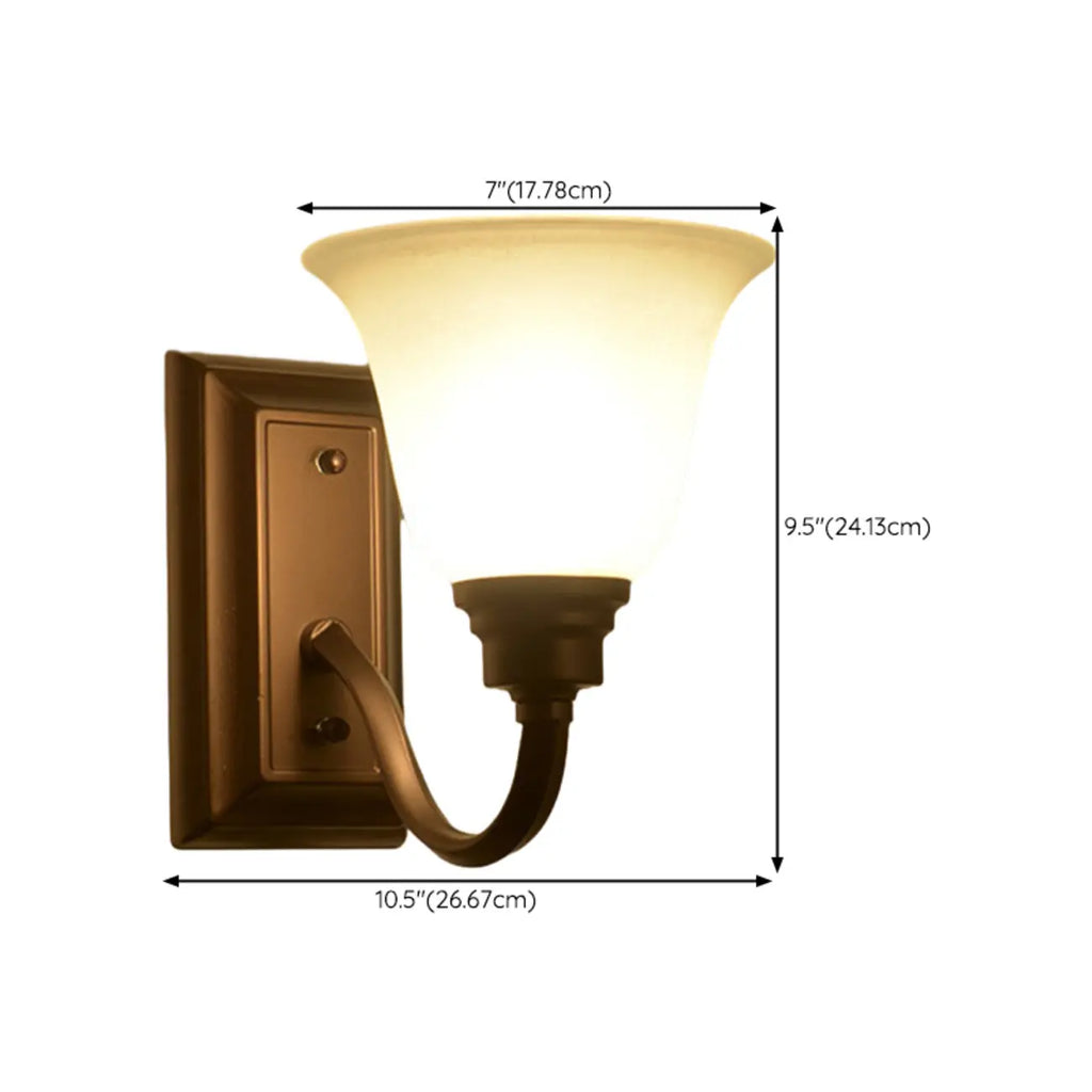 Applique murale classique et moderne en verre cloche pour salle de bain