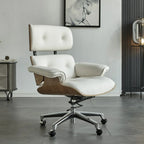 Fauteuil de bureau ergonomique moderne du milieu du siècle en cuir véritable