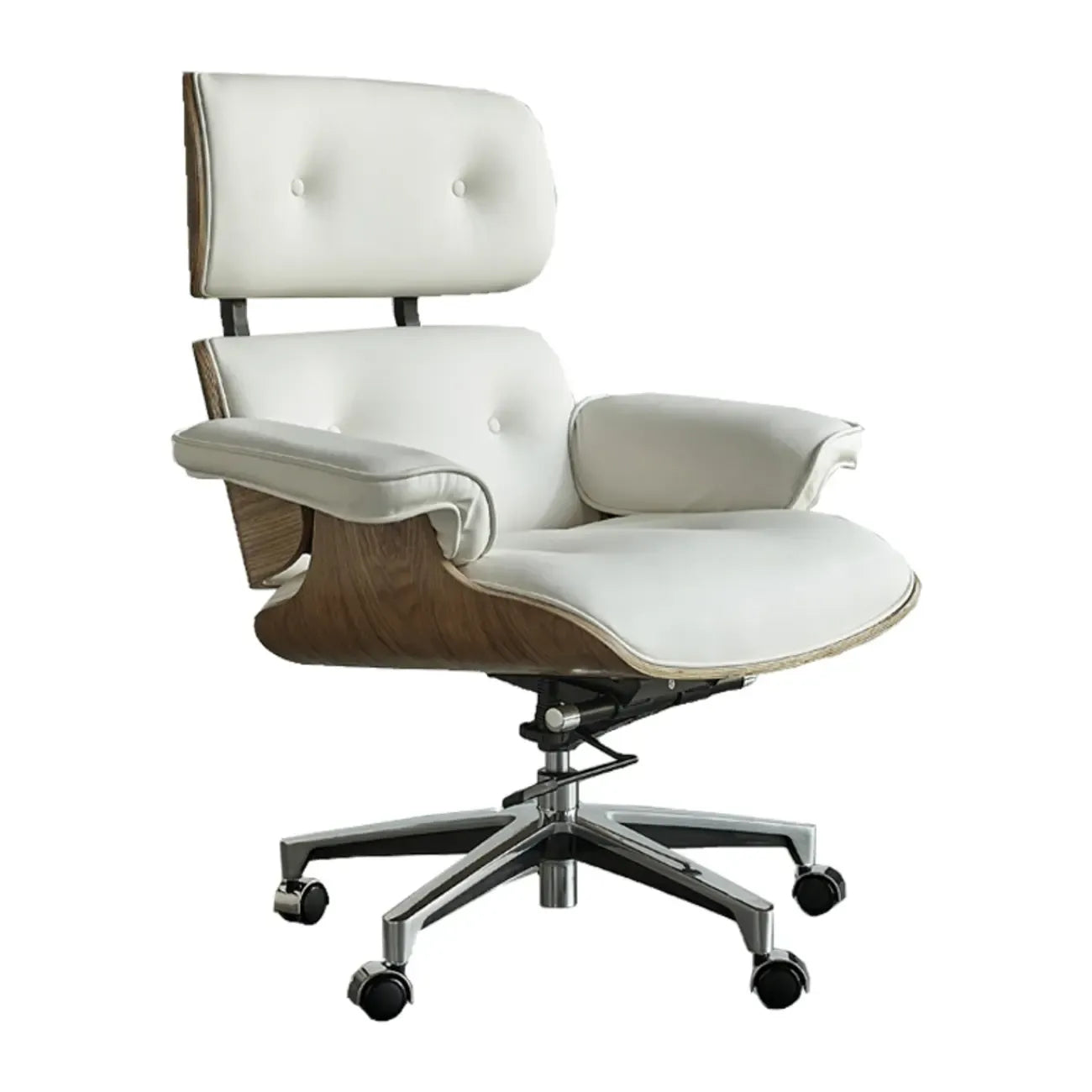 Fauteuil de bureau ergonomique moderne du milieu du siècle en cuir véritable