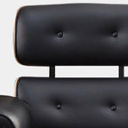 Fauteuil de bureau ergonomique moderne du milieu du siècle en cuir véritable