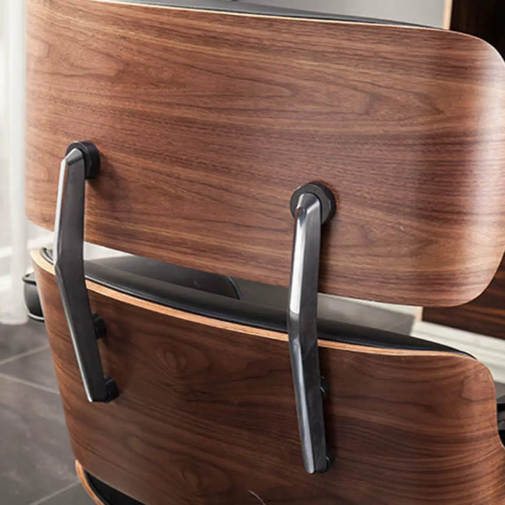 Fauteuil de bureau ergonomique moderne du milieu du siècle en cuir véritable