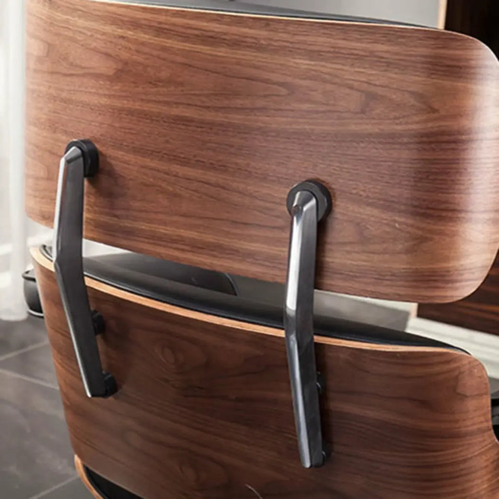 Fauteuil de bureau ergonomique moderne du milieu du siècle en cuir véritable