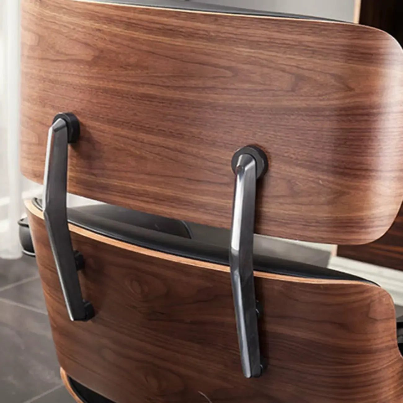 Fauteuil de bureau ergonomique moderne du milieu du siècle en cuir véritable
