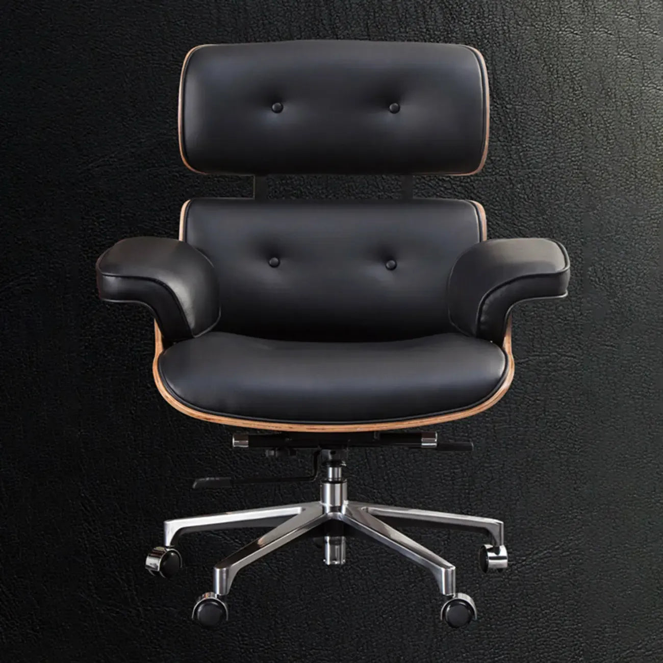 Fauteuil de bureau ergonomique moderne du milieu du siècle en cuir véritable
