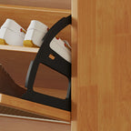 Meuble à chaussures bohème en bois massif avec portes en rotin