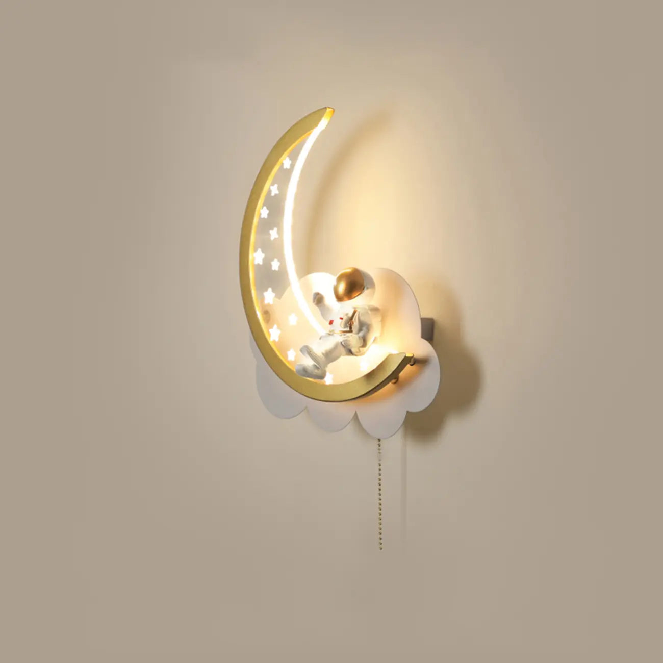 Applique murale LED à intensité variable en forme d'astronaute lunaire pour lampe de chevet