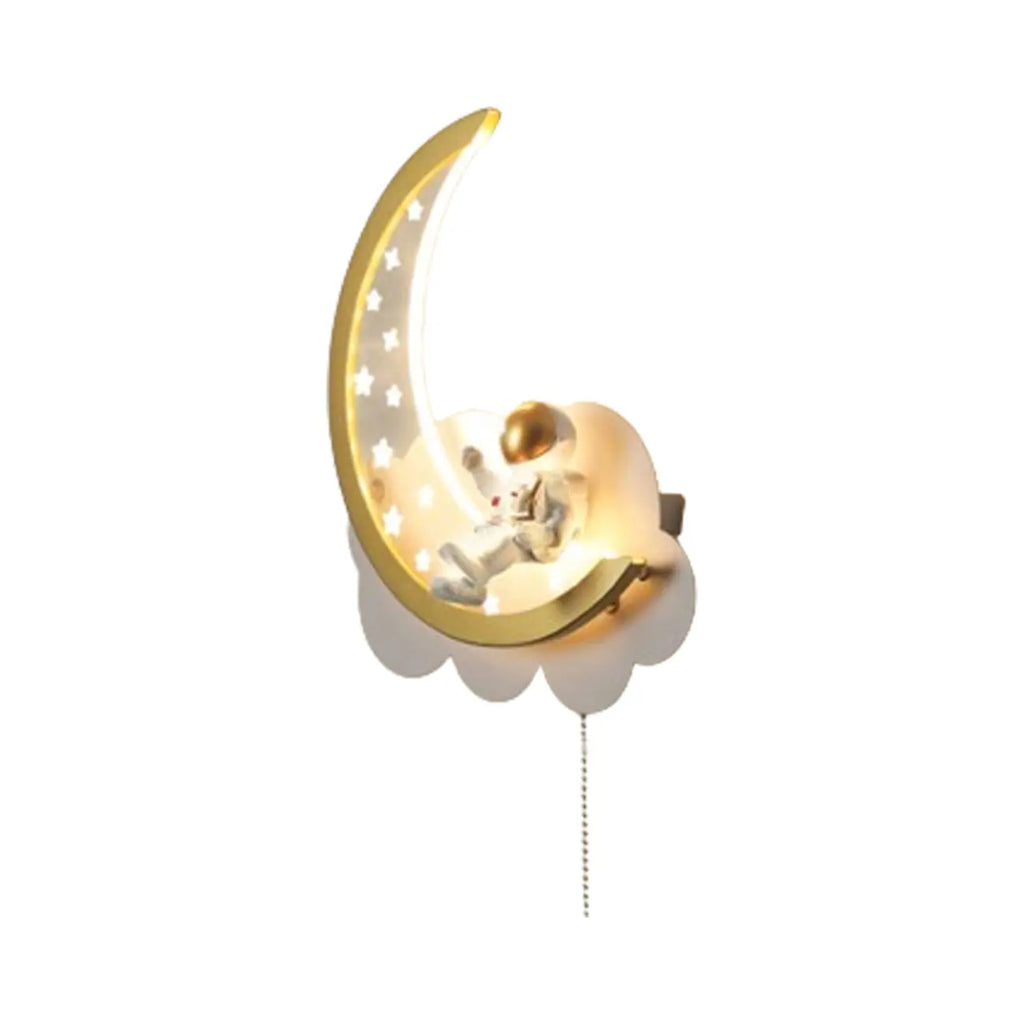 Applique murale LED à intensité variable en forme d'astronaute lunaire pour lampe de chevet