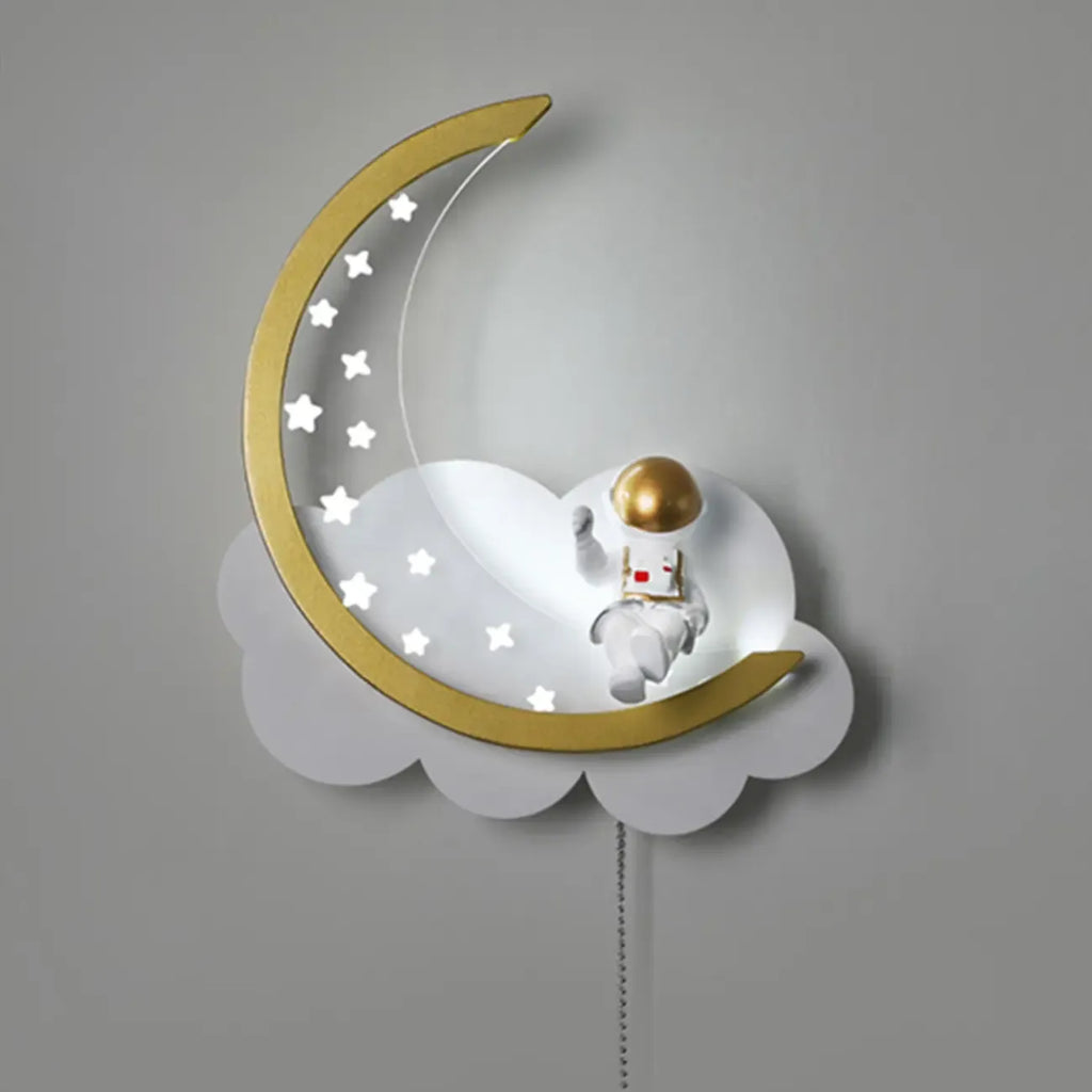 Applique murale LED à intensité variable en forme d'astronaute lunaire pour lampe de chevet
