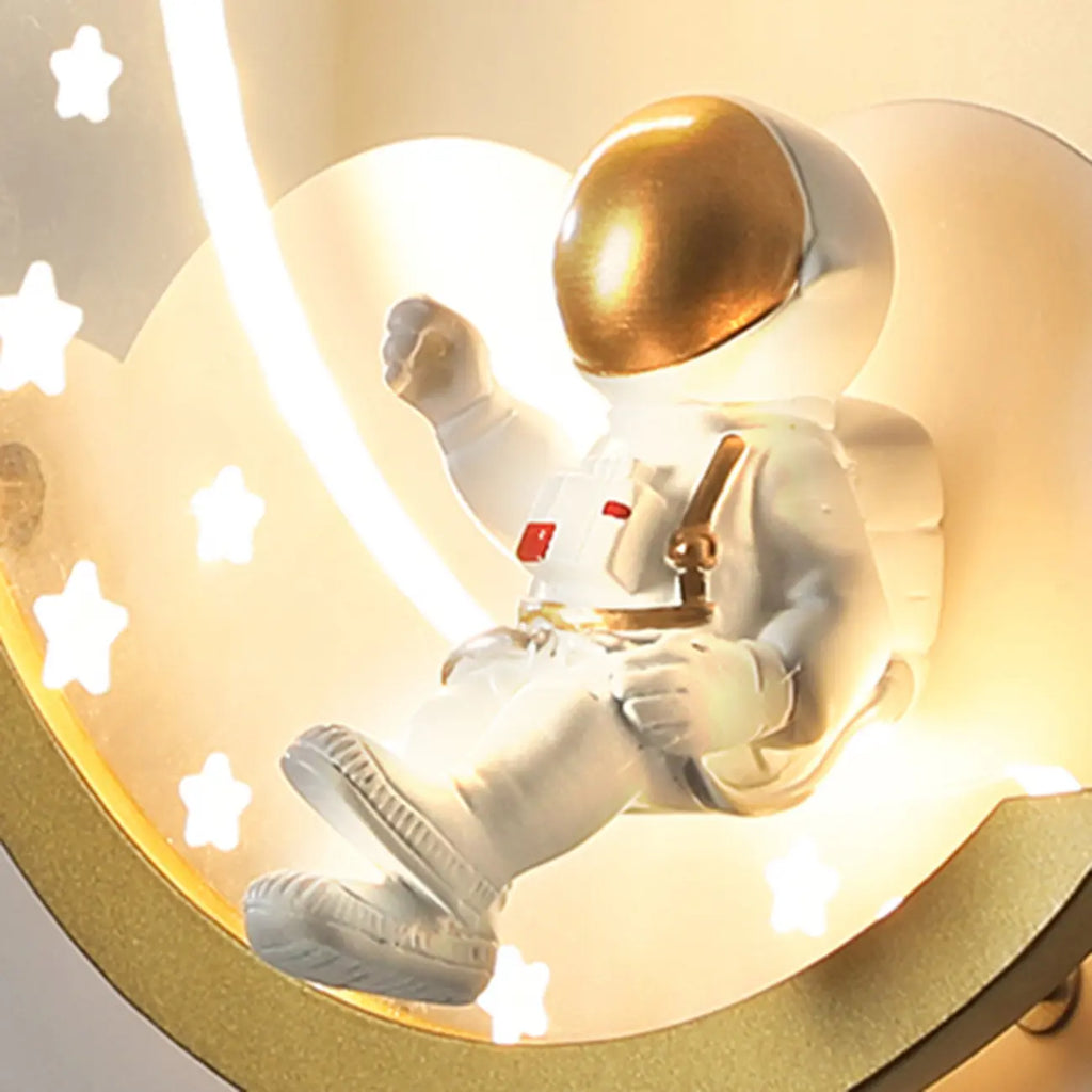 Applique murale LED à intensité variable en forme d'astronaute lunaire pour lampe de chevet