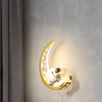 Applique murale LED à intensité variable en forme d'astronaute lunaire pour lampe de chevet