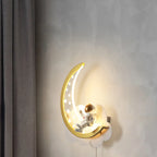 Applique murale LED à intensité variable en forme d'astronaute lunaire pour lampe de chevet