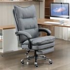 Chaise de bureau moderne en tissu gris avec repose-pieds