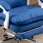 Chaise de bureau moderne en tissu gris avec repose-pieds