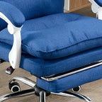 Chaise de bureau moderne en tissu gris avec repose-pieds