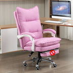 Chaise de bureau moderne en tissu gris avec repose-pieds