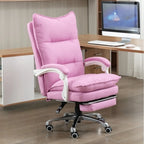 Chaise de bureau moderne en tissu gris avec repose-pieds