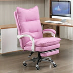 Chaise de bureau moderne en tissu gris avec repose-pieds