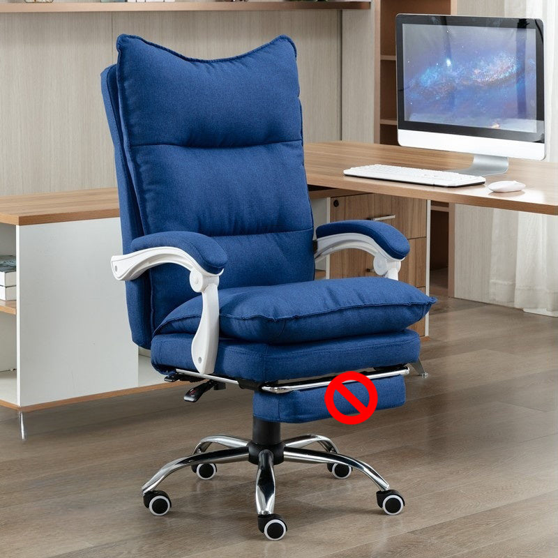 Chaise de bureau moderne en tissu gris avec repose-pieds