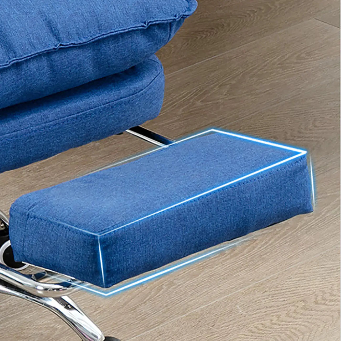 Chaise de bureau moderne en tissu gris avec repose-pieds
