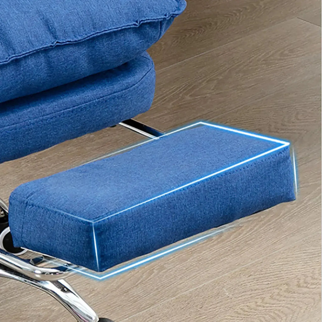 Chaise de bureau moderne en tissu gris avec repose-pieds