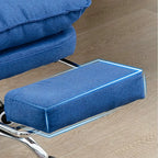 Chaise de bureau moderne en tissu gris avec repose-pieds
