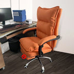 Chaise de bureau moderne en tissu gris avec repose-pieds