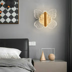 Applique murale papillon en cristal à intensité variable pour la décoration de la chambre