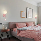 Applique murale florale de 38 à 48 cm avec abat-jour en verre pour chambre à coucher