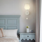 Applique murale florale de 38 à 48 cm avec abat-jour en verre pour chambre à coucher