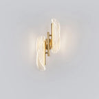 Applique da Parete a LED Art Déco in Metallo Dorato e Acrilico