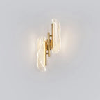 Applique da Parete a LED Art Déco in Metallo Dorato e Acrilico
