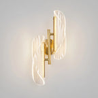 Applique da Parete a LED Art Déco in Metallo Dorato e Acrilico