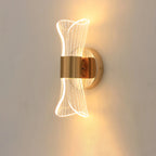 Applique murale LED dorée artistique à intensité variable pour l'éclairage de la chambre